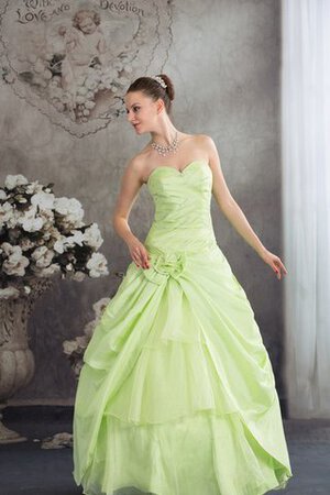 Robe de quinceanera pailleté ornée de mode de bal col en forme de cœur avec fleurs - Photo 1