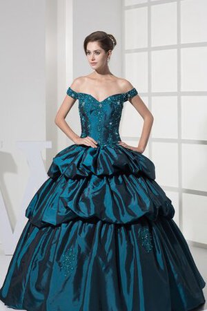 Duchesse-Linie Spaghetti Träger Pick-Ups Quinceanera Kleid mit Rücken Schnürung mit Applike - Bild 1