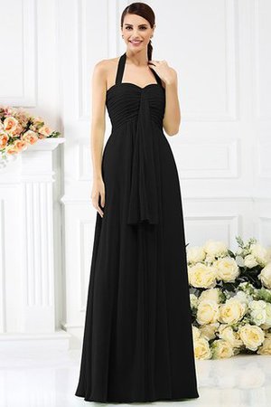 Robe demoiselle d'honneur plissage longue avec sans manches de dos nu en chiffon - Photo 2