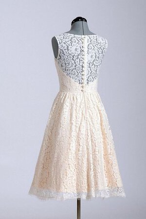 Robe de mariée courte naturel avec sans manches a-ligne au niveau de cou - Photo 3