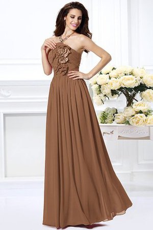 Robe demoiselle d'honneur fermeutre eclair en chiffon avec fleurs de bustier ligne a - Photo 4