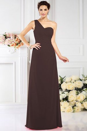 Robe demoiselle d'honneur plissé avec zip en chiffon au drapée a-ligne - Photo 6