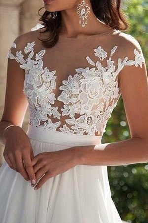 Abito da Sposa A Terra Lunghi con Applique Semplice A-Line - Foto 4