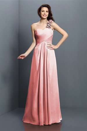 Robe demoiselle d'honneur longue avec chiffon avec fleurs ligne a manche nulle - Photo 21