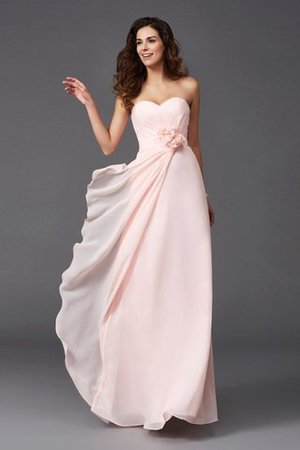 Robe demoiselle d'honneur longue de princesse a-ligne avec fleurs fermeutre eclair - Photo 1