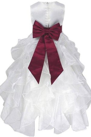 Robe de cortège enfant de lotus avec nœud en satin en organza longueur au ras du sol - Photo 3