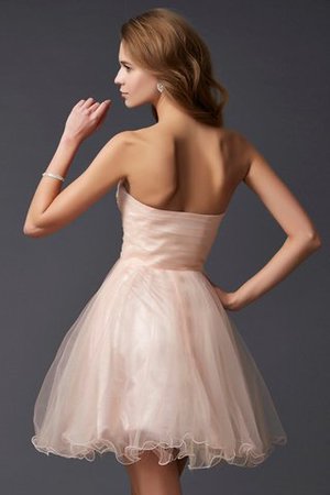 Ärmelloses Normale Taille Seide Wie Satin Mini Abiballkleid mit Herz-Ausschnitt - Bild 2