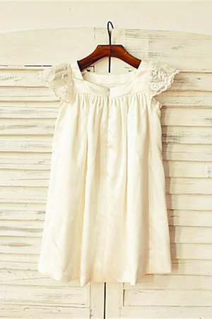 Robe de cortège enfant avec manche courte avec chiffon ligne a avec zip avec fleurs - Photo 2