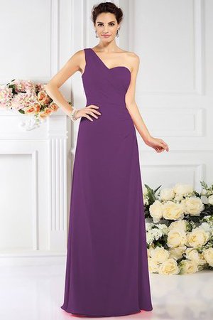 Robe demoiselle d'honneur plissé avec zip en chiffon au drapée a-ligne - Photo 5