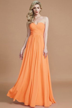 Robe demoiselle d'honneur naturel a-ligne jusqu'au sol de princesse en chiffon - Photo 25