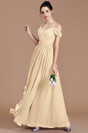 Prinzessin Chiffon Ärmelloses Schulterfreier Ausschnitt Bodenlanges Brautjungfernkleid - Bild 12