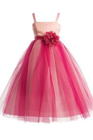 Robe de cortège enfant plissé longueur à cheville avec zip bandouliere spaghetti en tulle - Photo 1