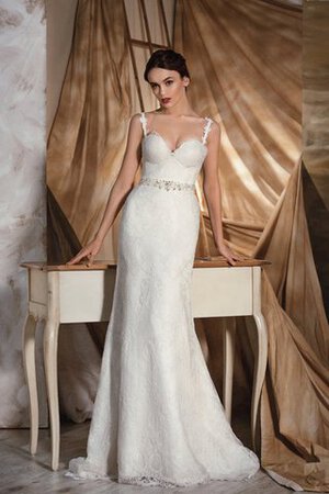 Abito da Sposa in Pizzo Formale E Informale in pizzo Senza Maniche con Applique Allacciato - Foto 1