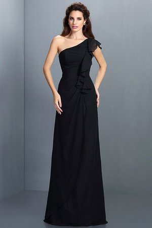 Robe demoiselle d'honneur longue en chiffon gaine avec zip avec sans manches - Photo 2