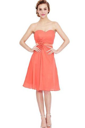 Reißverschluss natürliche Taile A-Linie sexy Cocktailkleid mit Blume aus Chiffon - Bild 1