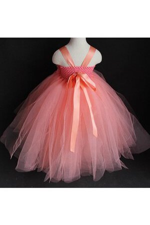 Robe de cortège enfant plissé de mode de bal textile en tulle de lotus avec nœud à boucles - Photo 3