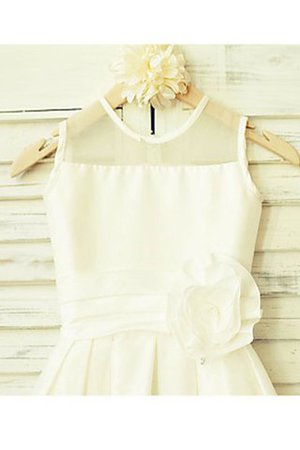 Robe de cortège enfant naturel avec sans manches col u profond avec zip a-ligne - Photo 3