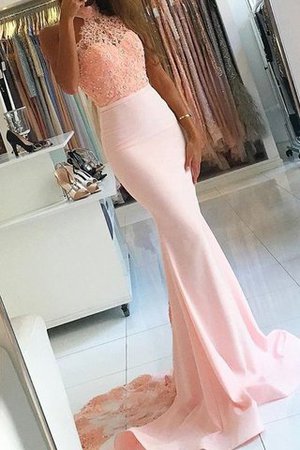 Robe de soirée naturel longue en satin avec zip elevé - Photo 1