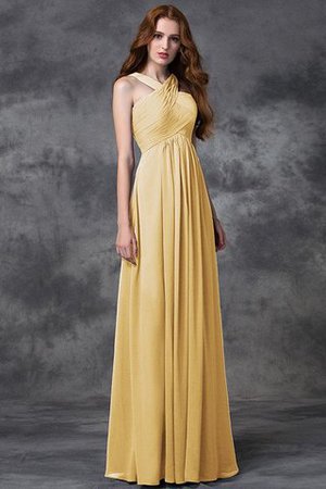 Robe demoiselle d'honneur longue avec zip ruché avec sans manches avec chiffon - Photo 12