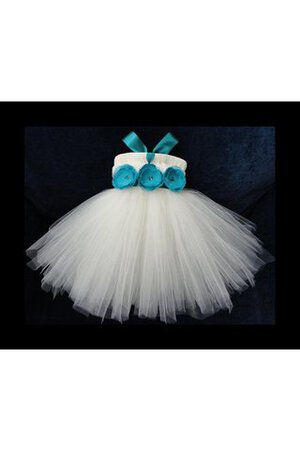 Abito da Cerimonia Bambini alta vita in Tulle con Piega con Increspature con Fiore radiosa - Foto 3