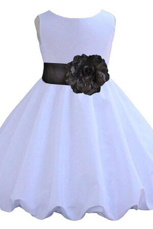 Robe de cortège enfant plissage avec fleurs col u profond avec nœud à boucles en taffetas - Photo 1