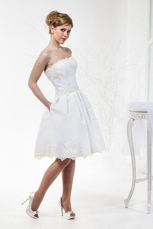 Robe de mariée plissé naturel manche nulle fermeutre eclair de col en cœur - Photo 1