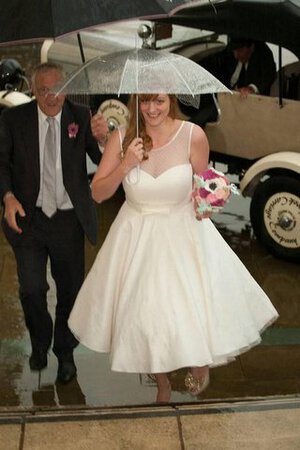 Robe de mariée naturel plissé en tulle ligne a avec zip - Photo 4