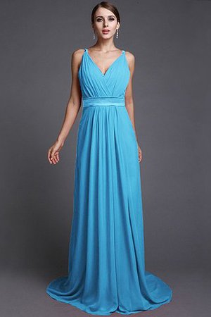 Robe demoiselle d'honneur longue de lotus avec chiffon fermeutre eclair manche nulle - Photo 9