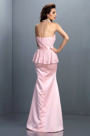 Ärmelloses Satin Bodenlanges Anständiges Brautjungfernkleid mit Bordüre - Bild 30