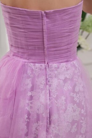 Robe de cocktail elégant de col en cœur ruché appliques textile en tulle - Photo 4