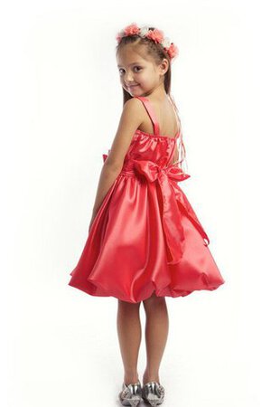 Robe de cortège enfant avec nœud à boucles au niveau de genou ligne a en taffetas avec zip - Photo 3