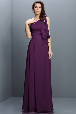 One Schulter A-Line Anständiges Brautjungfernkleid aus Chiffon mit Empire Taille - Bild 13