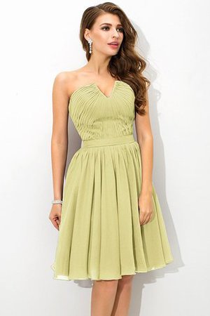 Robe demoiselle d'honneur naturel plissage avec fronce de princesse en chiffon - Photo 7