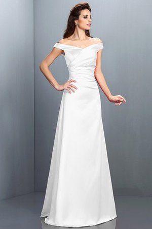 Schulterfrei Reißverschluss Enges Bodenlanges Brautjungfernkleid mit Empire Taille - Bild 29