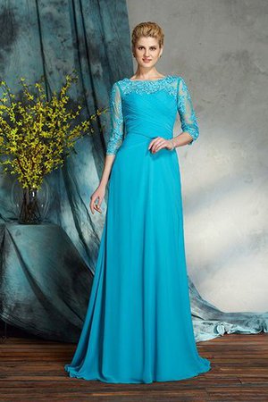 Prinzessin Chiffon Bateau Reißverschluss Brautmutterkleid mit Applikation - Bild 4