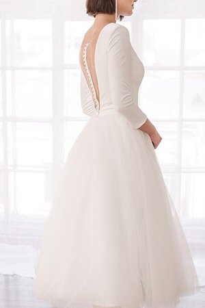 Abito da sposa mini semplice a-line squisito v-scollo pomposo - Foto 2