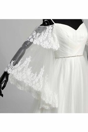 Robe de mariée croisade bretelles spaghetti de traîne moyenne avec zip textile en tulle - Photo 10