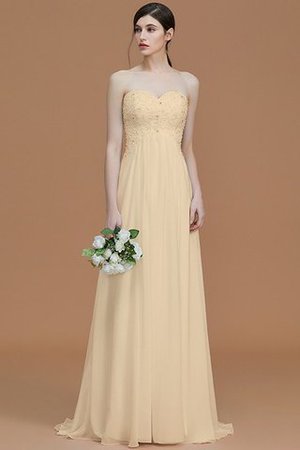 Robe demoiselle d'honneur naturel de princesse de col en cœur ligne a avec chiffon - Photo 12