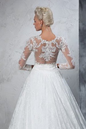 Robe de mariée classique longue delicat de traîne moyenne au niveau de cou - Photo 7