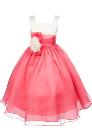 Robe de cortège enfant plissage de tour de ceinture empire a-ligne avec zip textile taffetas - Photo 1