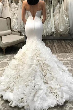 Abito da sposa in organza senza maniche a sala meravigliosa lunghi con increspato - Foto 2