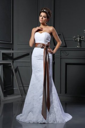 Robe de mariée moderne longue de traîne moyenne fermeutre eclair appliques - Photo 1