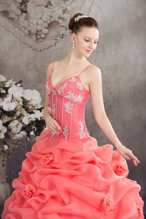 Abito Quinceanera con Increspature Conotta Ball Gown con Applique - Foto 2