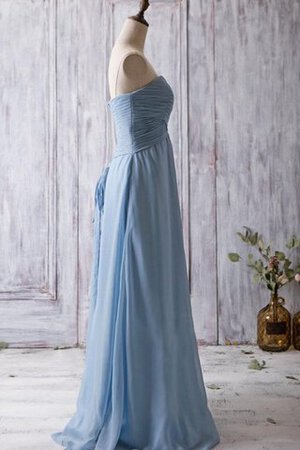 Robe demoiselle d'honneur facile avec sans manches croisade a-ligne ruché - Photo 3