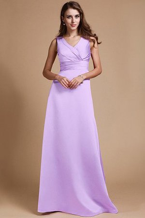 Robe demoiselle d'honneur fermeutre eclair jusqu'au sol de princesse ruché a-ligne - Photo 21