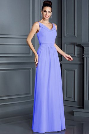 Robe demoiselle d'honneur longue de princesse en chiffon fermeutre eclair a-ligne - Photo 17