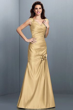 Robe demoiselle d'honneur naturel longue v encolure avec zip de princesse - Photo 12