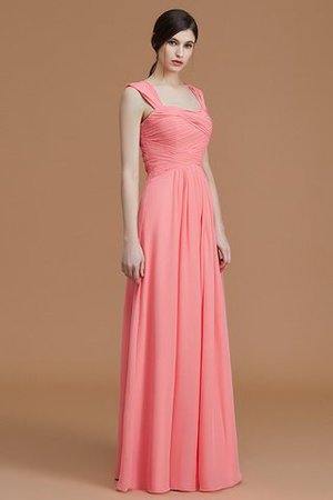 Robe demoiselle d'honneur naturel avec sans manches en chiffon a-ligne ruché - Photo 5