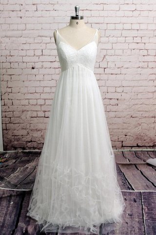 Abito da Sposa A-Line Senza Maniche in Tulle alta vita con Piega Cerniera - Foto 2