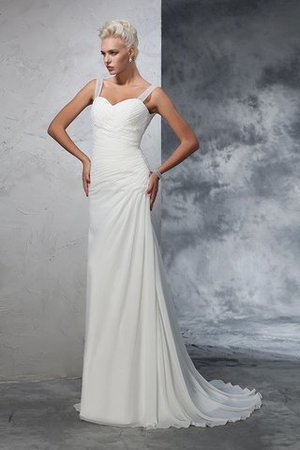 Robe de mariée luxueux ruché avec chiffon bandouliere spaghetti de sirène - Photo 4